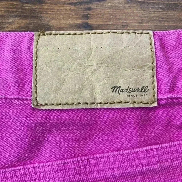 Madewell Pink Raspberry Cuffed Jean Shorts Sz 25 - Picture 3 of 5